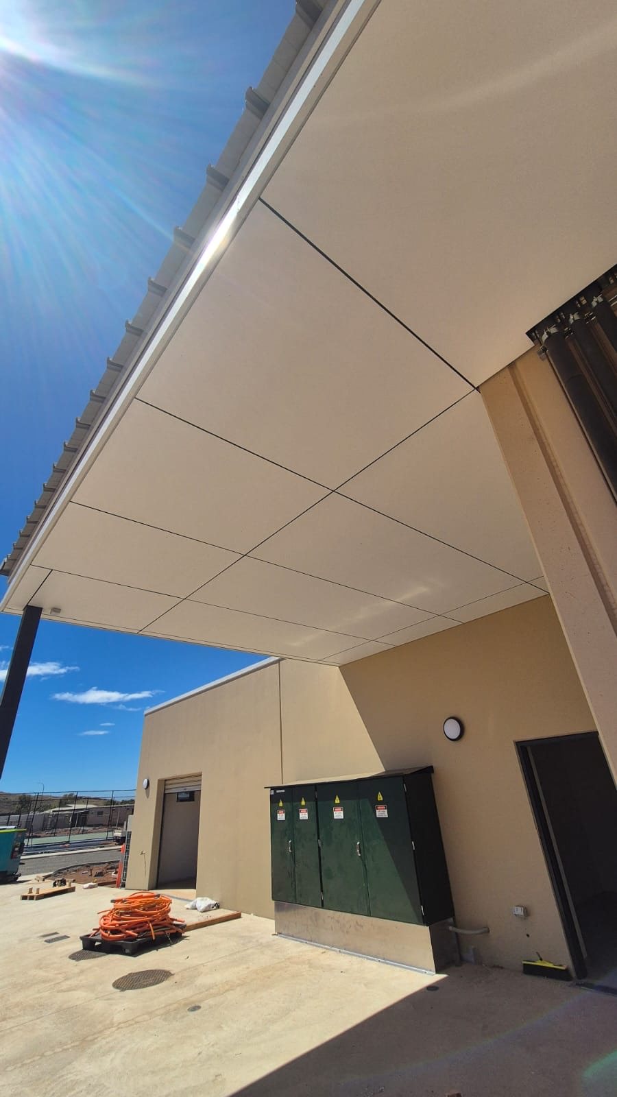 CFC soffit sheeting to the plant area eaves.
